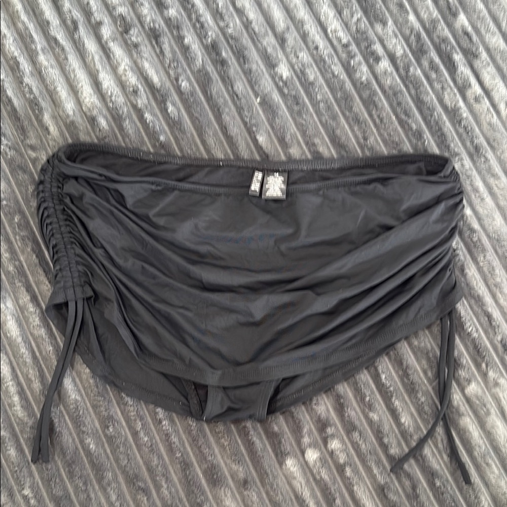 Black Ruched Bikini Bottom